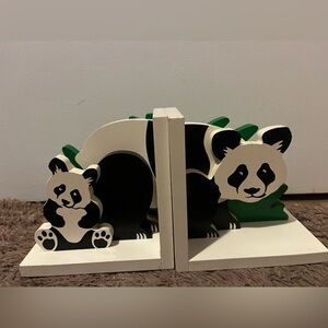 Panda Wood Bookends - 1993 Sassafras